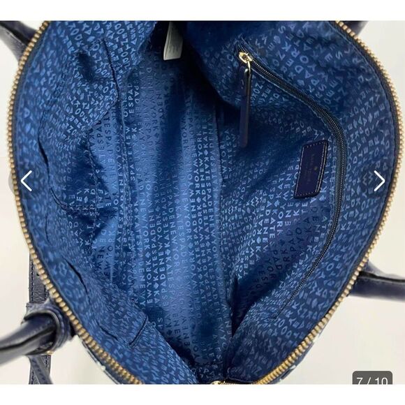 Kate Spade Brightwater Rachelle Stargazer Grainy Textured Vinyl Navy White - Picture 6 of 15